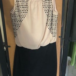 Cream and black dress